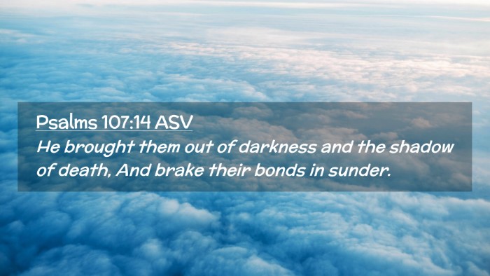 Picture 02 - Psalms 107:14 ASV Desktop Wallpaper - He brought them out of darkness and the shadow of - Desktop Bible Verse Wallpaper