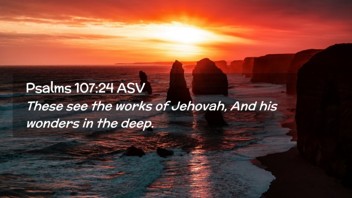 Picture 02 - Psalms 107:24 ASV Desktop Wallpaper - These see the works of Jehovah, And his wonders - Desktop Bible Verse Wallpaper