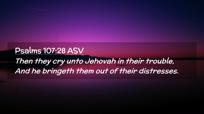 Picture 02 - Psalms 107:28 ASV Desktop Wallpaper - Then they cry unto Jehovah in their trouble, And - Desktop Bible Verse Wallpaper