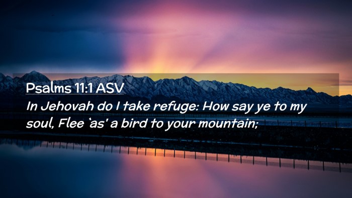Picture 02 - Psalms 11:1 ASV Desktop Wallpaper - In Jehovah do I take refuge: How say ye to my - Desktop Bible Verse Wallpaper