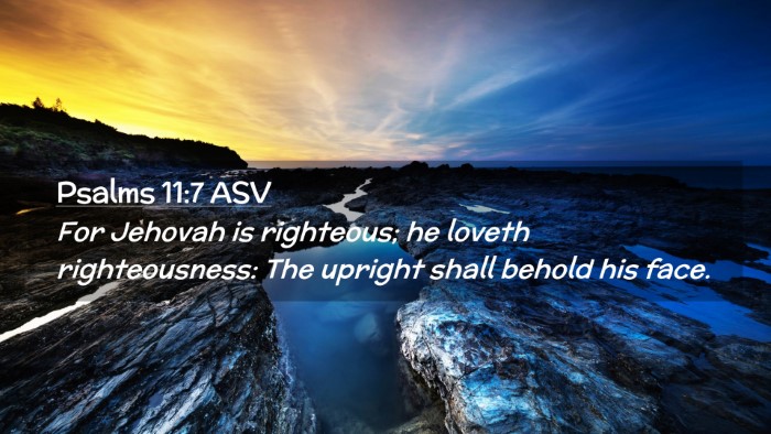Picture 02 - Psalms 11:7 ASV Desktop Wallpaper - For Jehovah is righteous; he loveth - Desktop Bible Verse Wallpaper