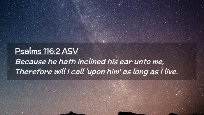 Picture 02 - Psalms 116:2 ASV Desktop Wallpaper - Because he hath inclined his ear unto me, - Desktop Bible Verse Wallpaper