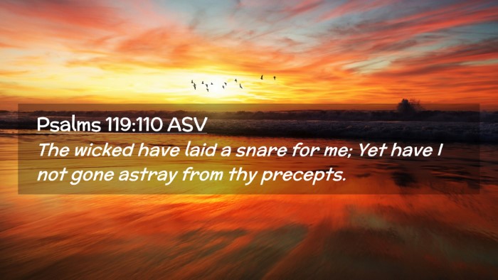 Picture 02 - Psalms 119:110 ASV Desktop Wallpaper - The wicked have laid a snare for me; Yet have I - Desktop Bible Verse Wallpaper