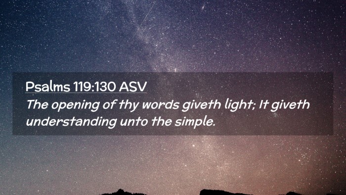 Picture 02 - Psalms 119:130 ASV Desktop Wallpaper - The opening of thy words giveth light; It giveth - Desktop Bible Verse Wallpaper