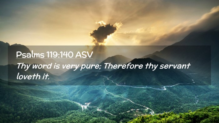 Picture 02 - Psalms 119:140 ASV Desktop Wallpaper - Thy word is very pure; Therefore thy servant - Desktop Bible Verse Wallpaper
