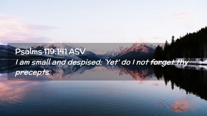 Picture 02 - Psalms 119:141 ASV Desktop Wallpaper - I am small and despised; `Yet' do I not forget - Desktop Bible Verse Wallpaper