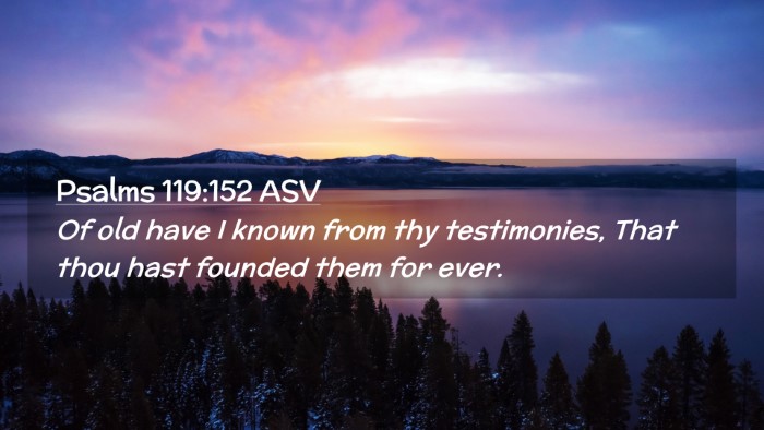 Picture 02 - Psalms 119:152 ASV Desktop Wallpaper - Of old have I known from thy testimonies, That - Desktop Bible Verse Wallpaper