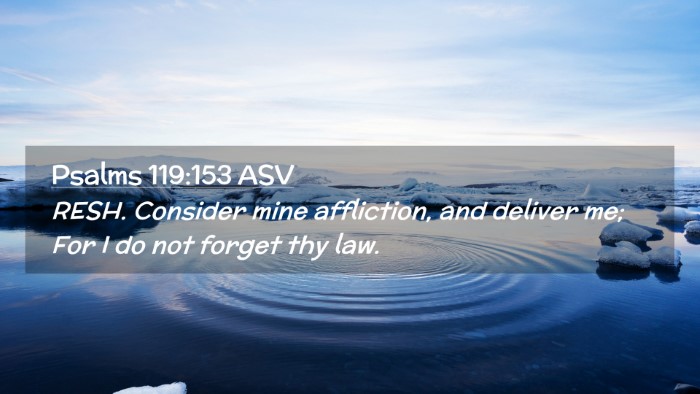 Picture 02 - Psalms 119:153 ASV Desktop Wallpaper - RESH. Consider mine affliction, and deliver me; - Desktop Bible Verse Wallpaper
