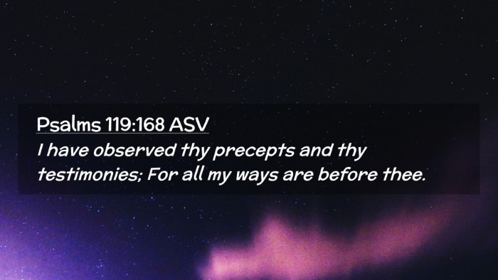 Picture 02 - Psalms 119:168 ASV Desktop Wallpaper - I have observed thy precepts and thy testimonies; - Desktop Bible Verse Wallpaper