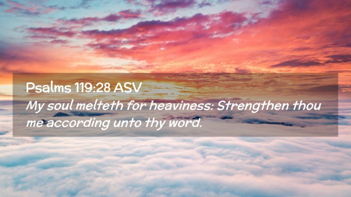 Picture 02 - Psalms 119:28 ASV Desktop Wallpaper - My soul melteth for heaviness: Strengthen thou me - Desktop Bible Verse Wallpaper