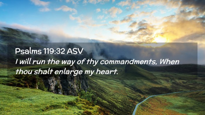 Picture 02 - Psalms 119:32 ASV Desktop Wallpaper - I will run the way of thy commandments, When thou - Desktop Bible Verse Wallpaper