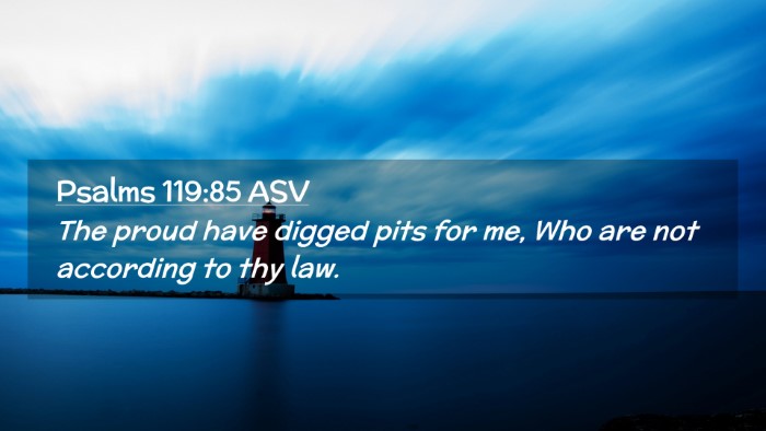 Picture 02 - Psalms 119:85 ASV Desktop Wallpaper - The proud have digged pits for me, Who are not - Desktop Bible Verse Wallpaper