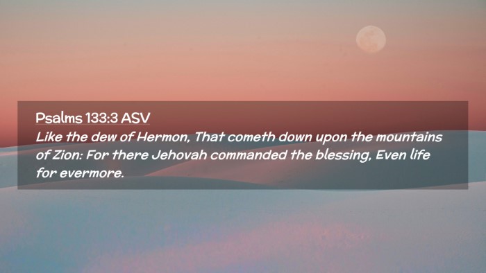 Picture 02 - Psalms 133:3 ASV Desktop Wallpaper - Like the dew of Hermon, That cometh down upon the - Desktop Bible Verse Wallpaper