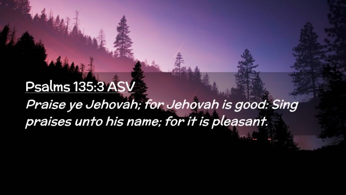 Picture 02 - Psalms 135:3 ASV Desktop Wallpaper - Praise ye Jehovah; for Jehovah is good: Sing - Desktop Bible Verse Wallpaper