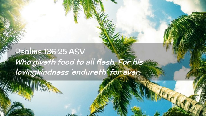 Picture 02 - Psalms 136:25 ASV Desktop Wallpaper - Who giveth food to all flesh; For his - Desktop Bible Verse Wallpaper