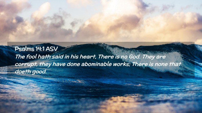 Picture 02 - Psalms 14:1 ASV Desktop Wallpaper - The fool hath said in his heart, There is no God. - Desktop Bible Verse Wallpaper