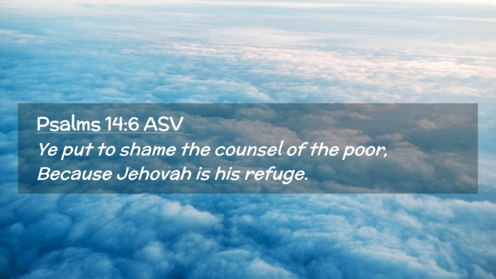Picture 02 - Psalms 14:6 ASV Desktop Wallpaper - Ye put to shame the counsel of the poor, Because - Desktop Bible Verse Wallpaper