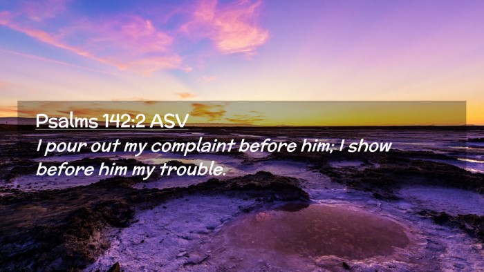 Picture 02 - Psalms 142:2 ASV Desktop Wallpaper - I pour out my complaint before him; I show before - Desktop Bible Verse Wallpaper
