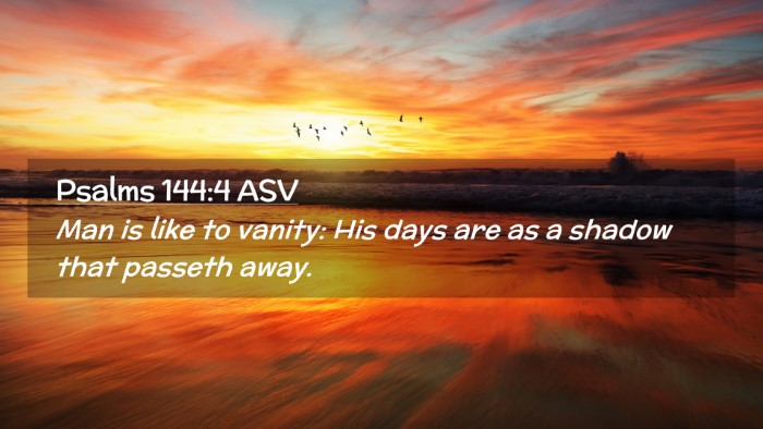Picture 02 - Psalms 144:4 ASV Desktop Wallpaper - Man is like to vanity: His days are as a shadow - Desktop Bible Verse Wallpaper