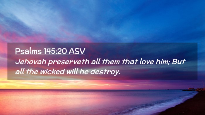 Picture 02 - Psalms 145:20 ASV Desktop Wallpaper - Jehovah preserveth all them that love him; But - Desktop Bible Verse Wallpaper