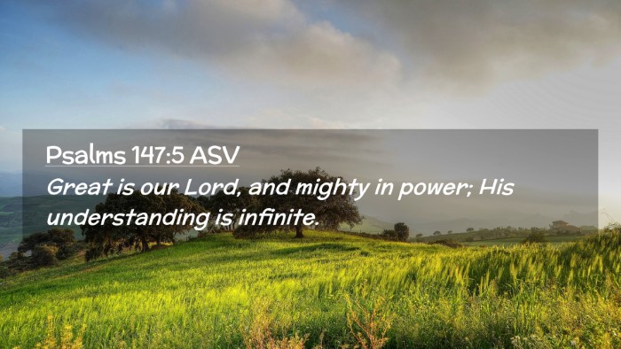Picture 02 - Psalms 147:5 ASV Desktop Wallpaper - Great is our Lord, and mighty in power; His - Desktop Bible Verse Wallpaper