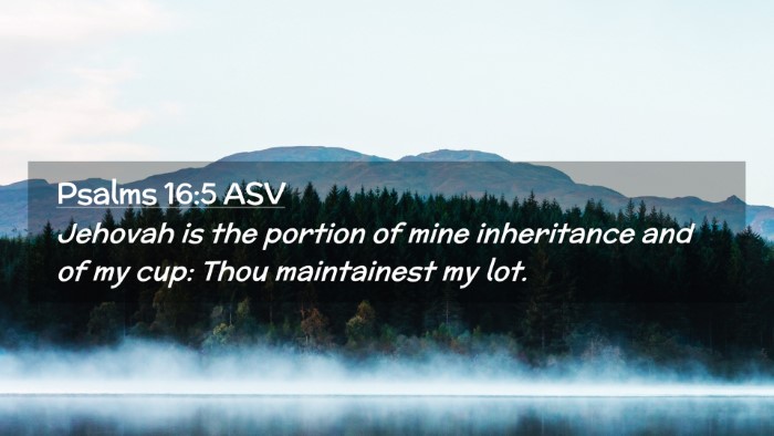 Picture 02 - Psalms 16:5 ASV Desktop Wallpaper - Jehovah is the portion of mine inheritance and of - Desktop Bible Verse Wallpaper