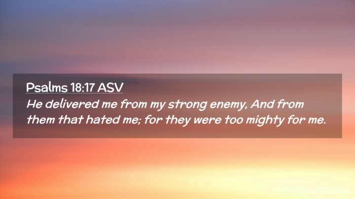 Picture 02 - Psalms 18:17 ASV Desktop Wallpaper - He delivered me from my strong enemy, And from - Desktop Bible Verse Wallpaper