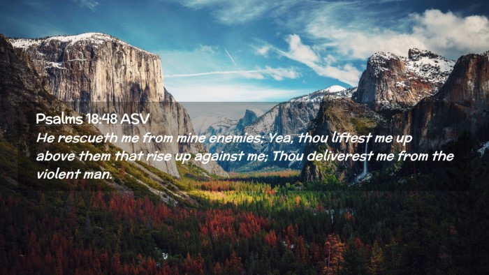 Picture 02 - Psalms 18:48 ASV Desktop Wallpaper - He rescueth me from mine enemies; Yea, thou - Desktop Bible Verse Wallpaper