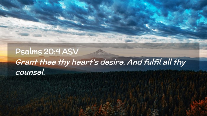 Picture 02 - Psalms 20:4 ASV Desktop Wallpaper - Grant thee thy heart's desire, And fulfil all thy - Desktop Bible Verse Wallpaper