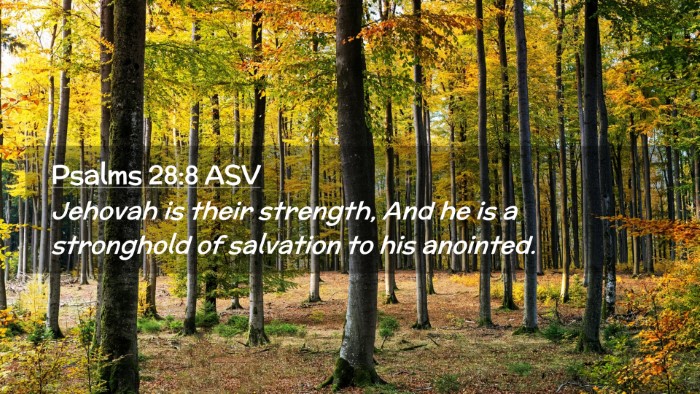 Picture 02 - Psalms 28:8 ASV Desktop Wallpaper - Jehovah is their strength, And he is a stronghold - Desktop Bible Verse Wallpaper