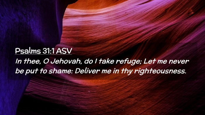 Picture 02 - Psalms 31:1 ASV Desktop Wallpaper - In thee, O Jehovah, do I take refuge; Let me - Desktop Bible Verse Wallpaper