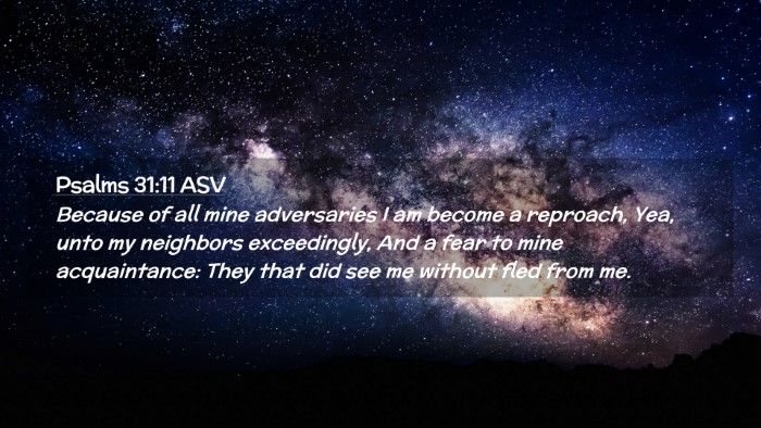 Picture 02 - Psalms 31:11 ASV Desktop Wallpaper - Because of all mine adversaries I am become a - Desktop Bible Verse Wallpaper