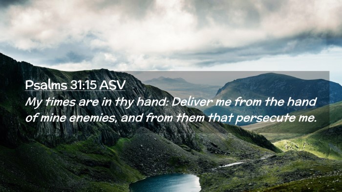 Picture 02 - Psalms 31:15 ASV Desktop Wallpaper - My times are in thy hand: Deliver me from the - Desktop Bible Verse Wallpaper