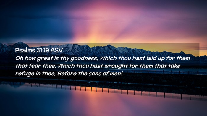 Picture 02 - Psalms 31:19 ASV Desktop Wallpaper - Oh how great is thy goodness, Which thou hast - Desktop Bible Verse Wallpaper