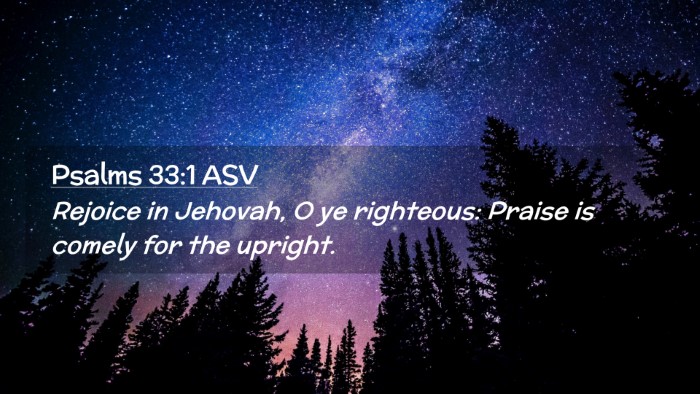 Picture 02 - Psalms 33:1 ASV Desktop Wallpaper - Rejoice in Jehovah, O ye righteous: Praise is - Desktop Bible Verse Wallpaper