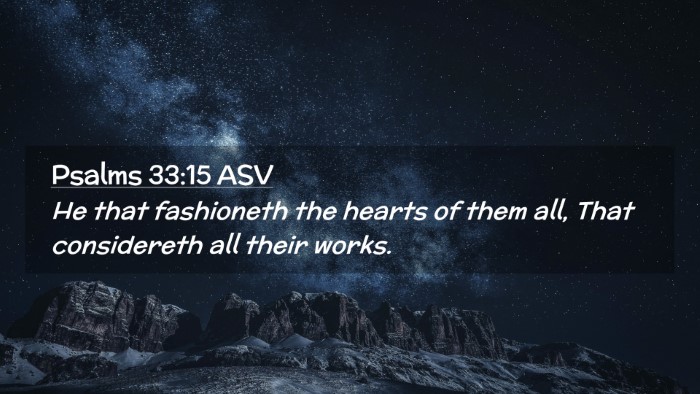 Picture 02 - Psalms 33:15 ASV Desktop Wallpaper - He that fashioneth the hearts of them all, That - Desktop Bible Verse Wallpaper
