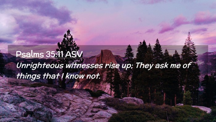 Picture 02 - Psalms 35:11 ASV Desktop Wallpaper - Unrighteous witnesses rise up; They ask me of - Desktop Bible Verse Wallpaper
