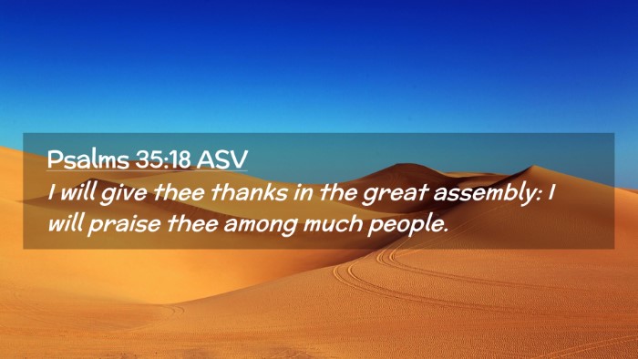 Picture 02 - Psalms 35:18 ASV Desktop Wallpaper - I will give thee thanks in the great assembly: I - Desktop Bible Verse Wallpaper