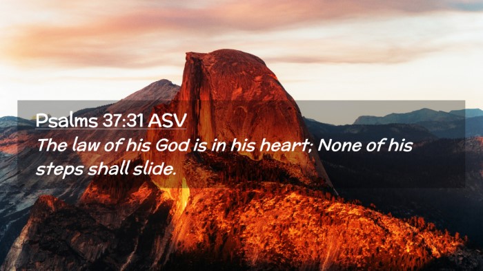 Picture 02 - Psalms 37:31 ASV Desktop Wallpaper - The law of his God is in his heart; None of his - Desktop Bible Verse Wallpaper