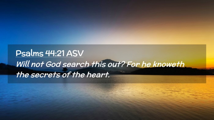 Picture 02 - Psalms 44:21 ASV Desktop Wallpaper - Will not God search this out? For he knoweth the - Desktop Bible Verse Wallpaper
