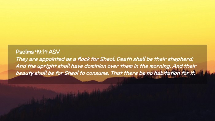 Picture 02 - Psalms 49:14 ASV Desktop Wallpaper - They are appointed as a flock for Sheol; Death - Desktop Bible Verse Wallpaper