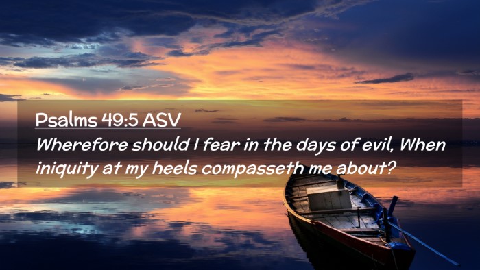 Picture 02 - Psalms 49:5 ASV Desktop Wallpaper - Wherefore should I fear in the days of evil, When - Desktop Bible Verse Wallpaper