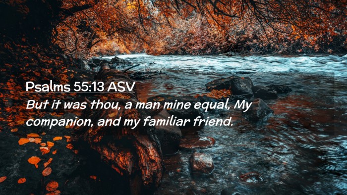 Picture 02 - Psalms 55:13 ASV Desktop Wallpaper - But it was thou, a man mine equal, My companion, - Desktop Bible Verse Wallpaper