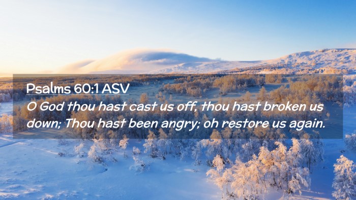 Picture 02 - Psalms 60:1 ASV Desktop Wallpaper - O God thou hast cast us off, thou hast broken us - Desktop Bible Verse Wallpaper