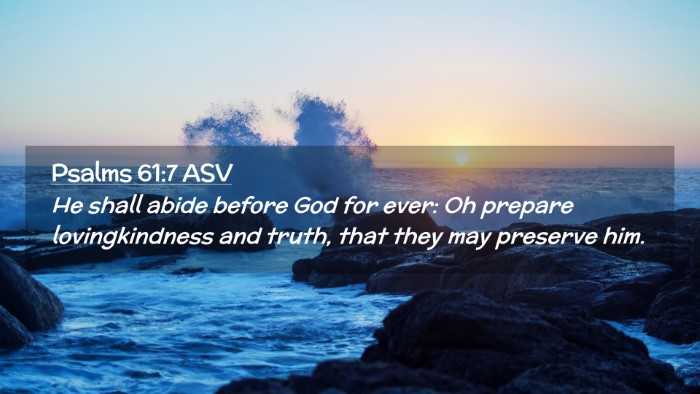 Picture 02 - Psalms 61:7 ASV Desktop Wallpaper - He shall abide before God for ever: Oh prepare - Desktop Bible Verse Wallpaper