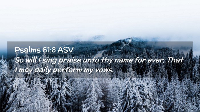 Picture 02 - Psalms 61:8 ASV Desktop Wallpaper - So will I sing praise unto thy name for ever, - Desktop Bible Verse Wallpaper