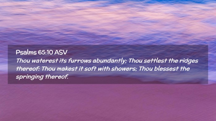 Picture 02 - Psalms 65:10 ASV Desktop Wallpaper - Thou waterest its furrows abundantly; Thou - Desktop Bible Verse Wallpaper