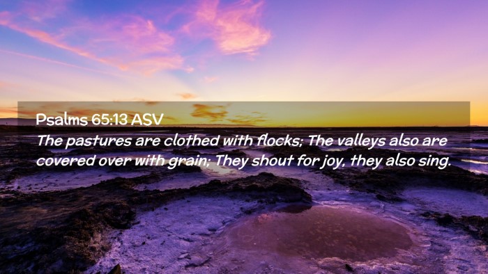 Picture 02 - Psalms 65:13 ASV Desktop Wallpaper - The pastures are clothed with flocks; The valleys - Desktop Bible Verse Wallpaper