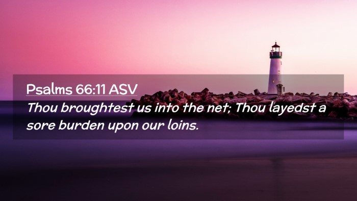 Picture 02 - Psalms 66:11 ASV Desktop Wallpaper - Thou broughtest us into the net; Thou layedst a - Desktop Bible Verse Wallpaper