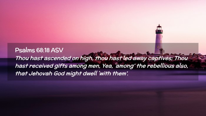 Picture 02 - Psalms 68:18 ASV Desktop Wallpaper - Thou hast ascended on high, thou hast led away - Desktop Bible Verse Wallpaper